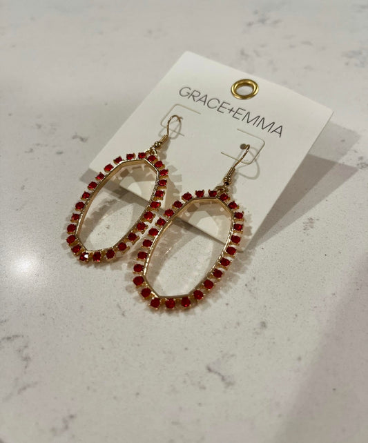 Crystal Red Earrings