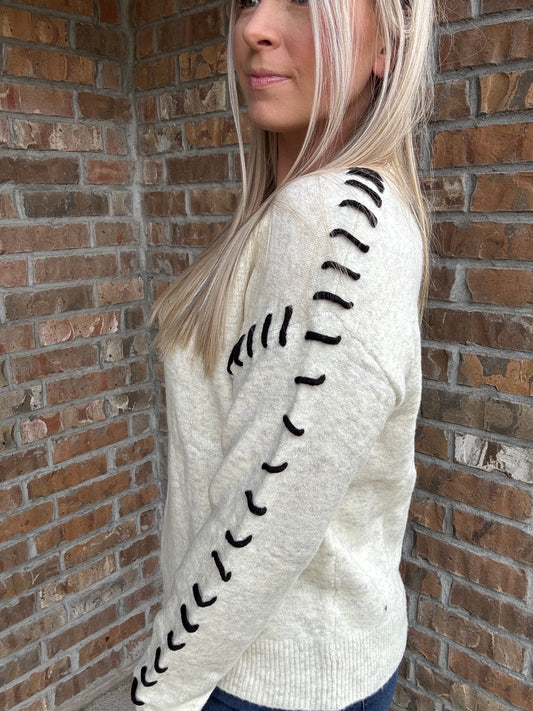 Black and White Contrast Sweater