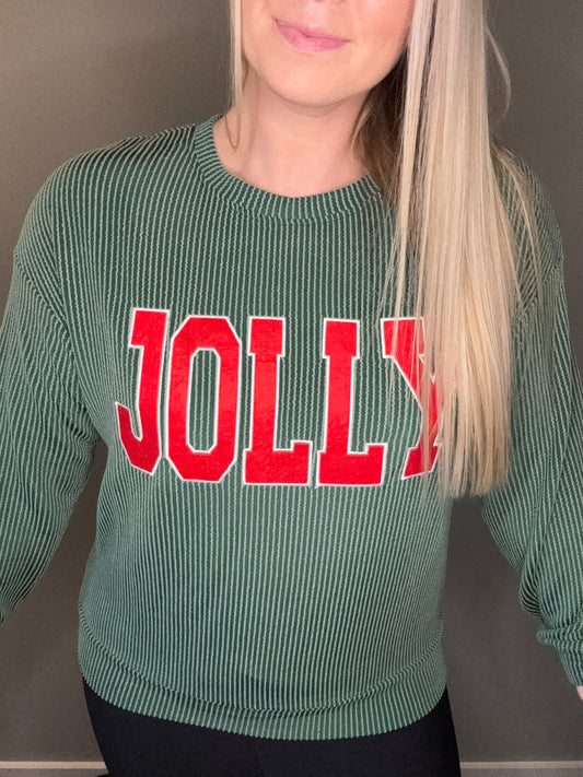 Evergreen Corded Jolly Long Sleeve Top