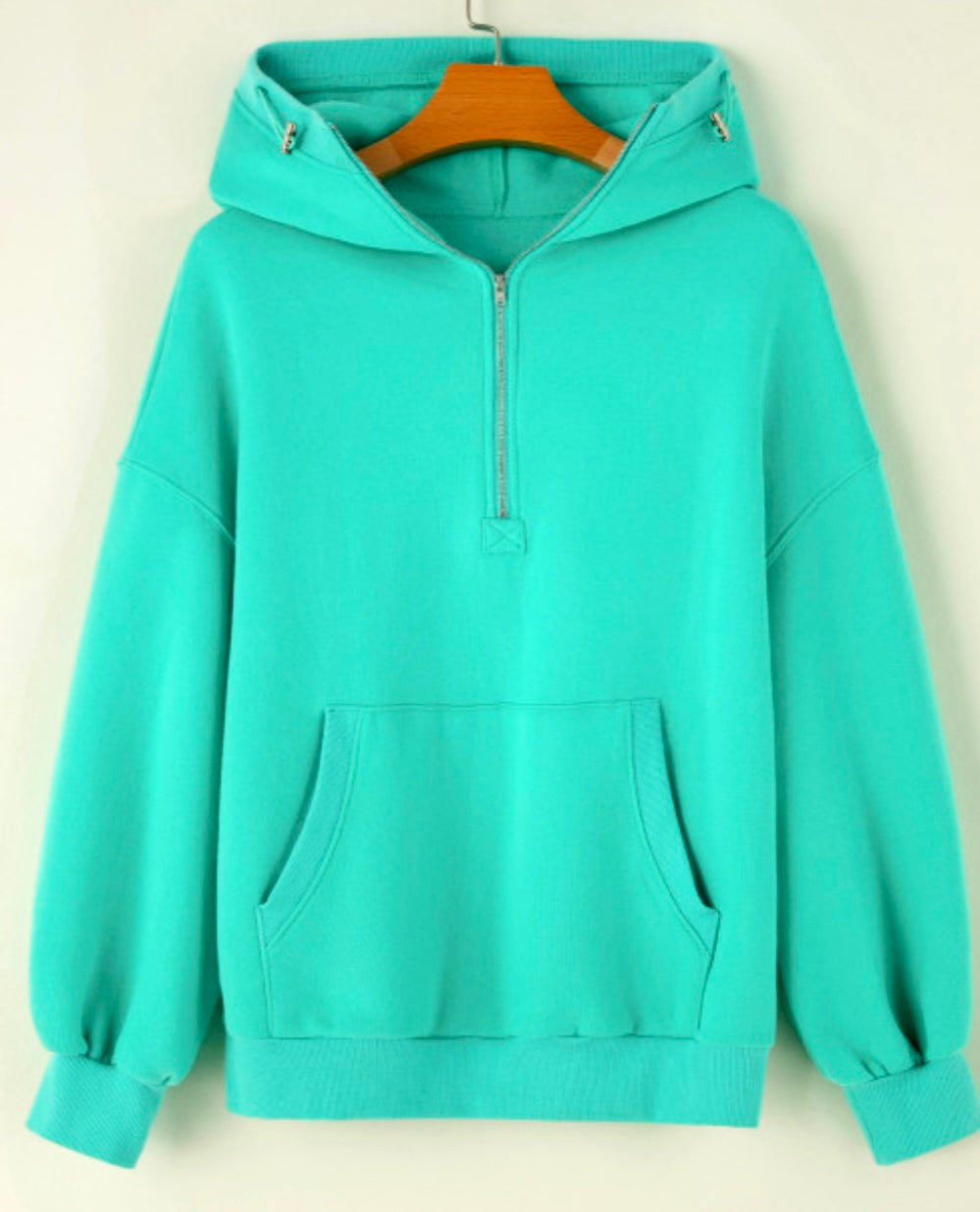 Mint Green Half Zip Hoodie